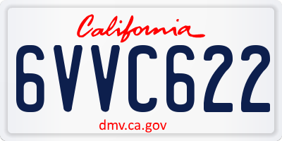 CA license plate 6VVC622