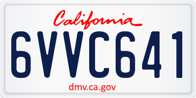 CA license plate 6VVC641