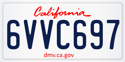 CA license plate 6VVC697