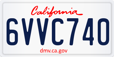 CA license plate 6VVC740