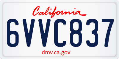 CA license plate 6VVC837