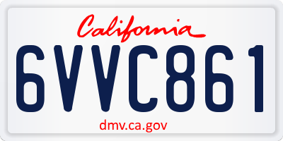 CA license plate 6VVC861