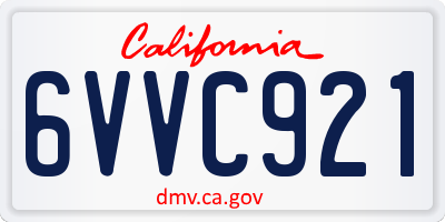 CA license plate 6VVC921