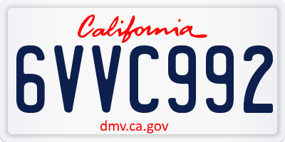 CA license plate 6VVC992