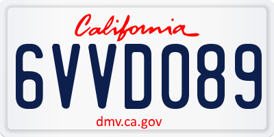 CA license plate 6VVD089