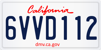 CA license plate 6VVD112