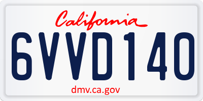 CA license plate 6VVD140