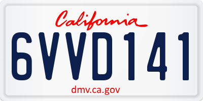 CA license plate 6VVD141