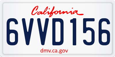 CA license plate 6VVD156