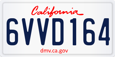 CA license plate 6VVD164