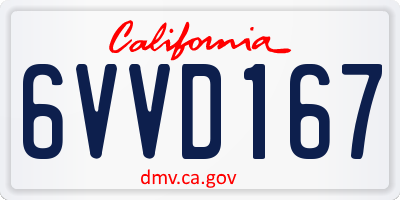 CA license plate 6VVD167