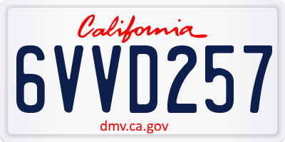 CA license plate 6VVD257