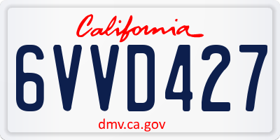 CA license plate 6VVD427