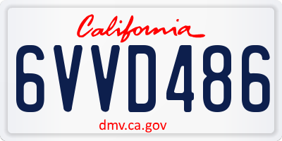 CA license plate 6VVD486