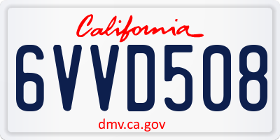 CA license plate 6VVD508