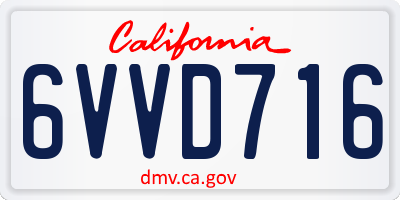 CA license plate 6VVD716
