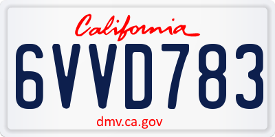 CA license plate 6VVD783