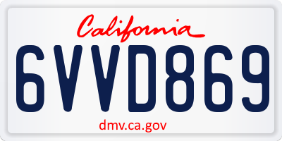 CA license plate 6VVD869