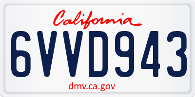 CA license plate 6VVD943