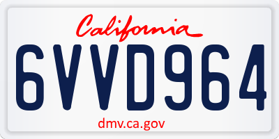 CA license plate 6VVD964