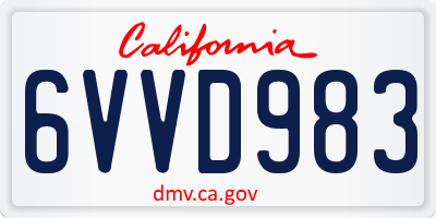 CA license plate 6VVD983