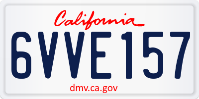 CA license plate 6VVE157