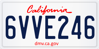 CA license plate 6VVE246