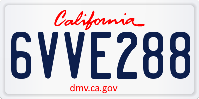 CA license plate 6VVE288