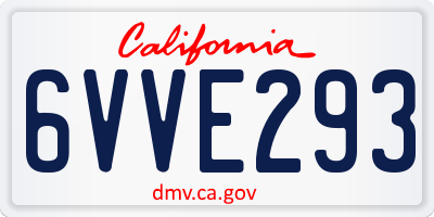 CA license plate 6VVE293