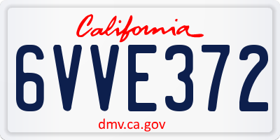 CA license plate 6VVE372
