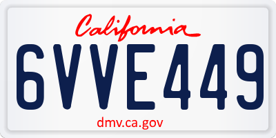CA license plate 6VVE449