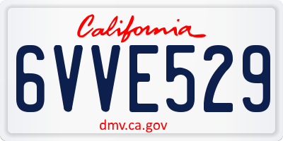 CA license plate 6VVE529