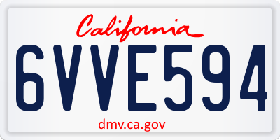 CA license plate 6VVE594