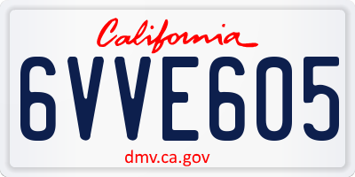 CA license plate 6VVE605