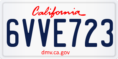 CA license plate 6VVE723