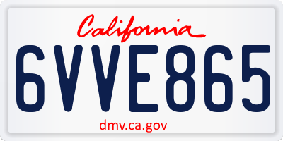 CA license plate 6VVE865
