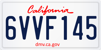 CA license plate 6VVF145
