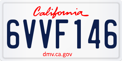 CA license plate 6VVF146