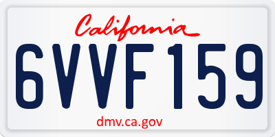 CA license plate 6VVF159
