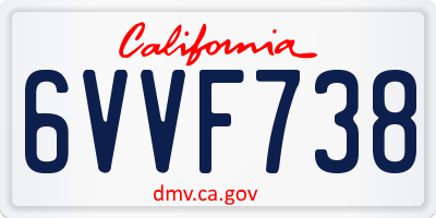 CA license plate 6VVF738