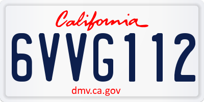 CA license plate 6VVG112