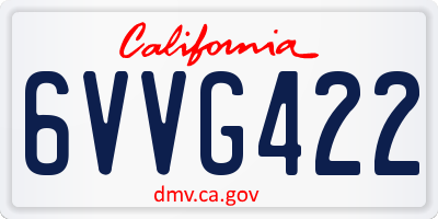 CA license plate 6VVG422
