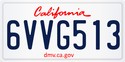 CA license plate 6VVG513