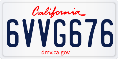 CA license plate 6VVG676