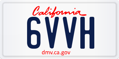 CA license plate 6VVH