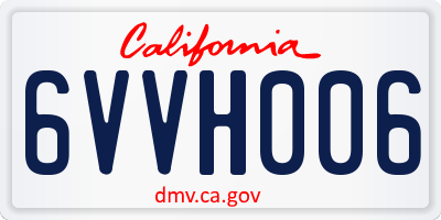 CA license plate 6VVH006