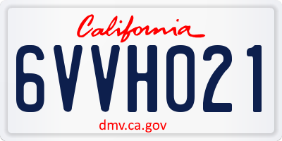 CA license plate 6VVH021