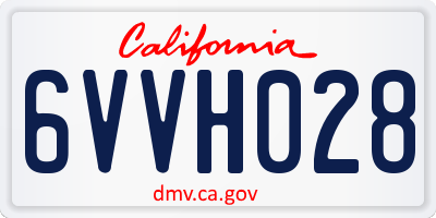 CA license plate 6VVH028