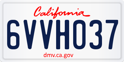 CA license plate 6VVH037