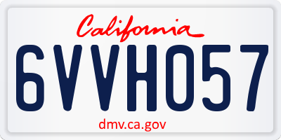 CA license plate 6VVH057